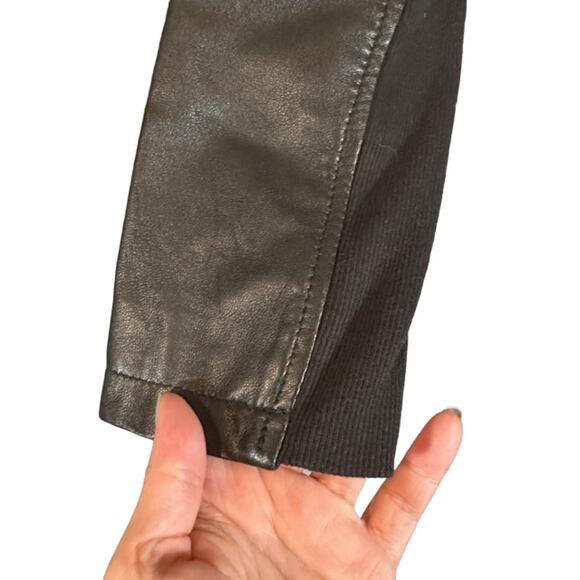 Zara Black Vegan Leather Moto Asymmetrical Full Zip Front Jacket Women Sz XS - Picture 8 of 10